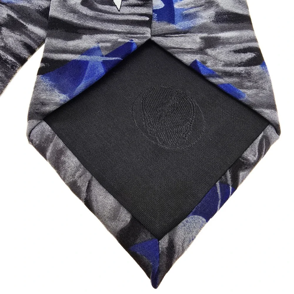 Grateful Dead Great Pyramid First Set Silk Necktie‎ Blue Grey Abstract Vintage